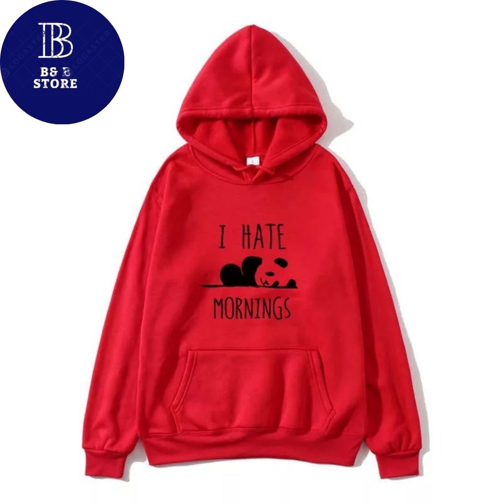 ÁO KHOÁC HOODIE I HATE MORNING FORM RỘNG NAM NỮ ĐỀU MẶC ĐƯỢC
