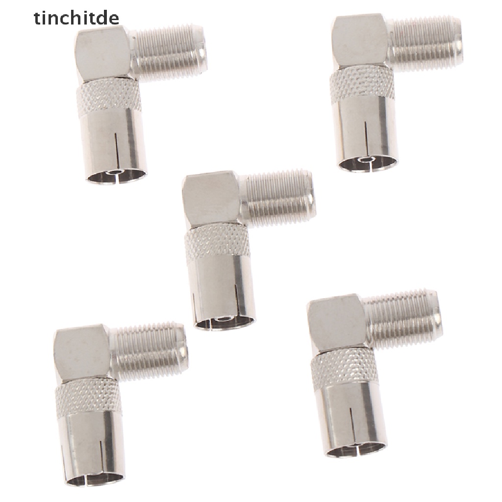 Bộ 5 Đầu Nối RF Góc 90 Độ Nối F Female Sang Female Cho TV