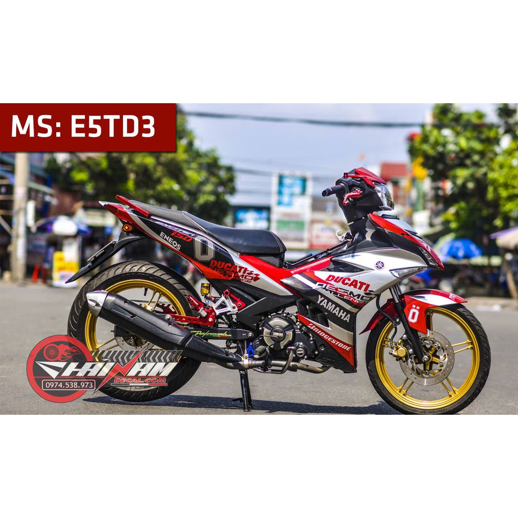 Tem Trùm Exciter 150 Ducati Trắng Đỏ