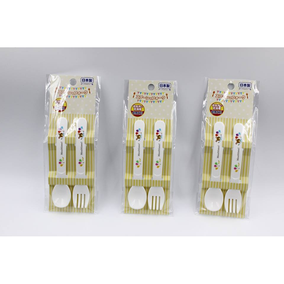 Set 2 thìa dĩa nhựa cho bé OSK Hàng Nhật