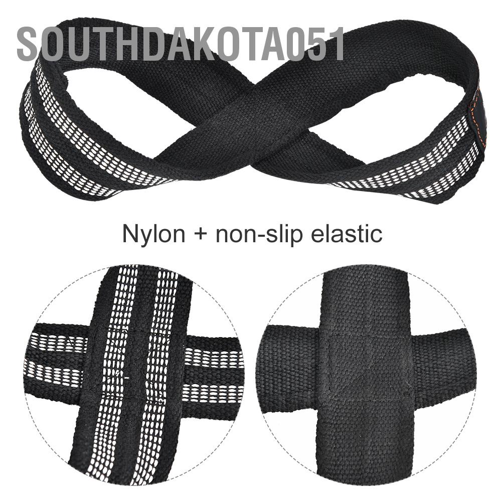 Hàng Sẵn Cặp Dây kéo lưng tập GYM-Hỗ trợ Deadlift, kéo tạ, lên xà Hình 8 Dây đeo cổ tay để kéo lên Thanh ngang Tăng lực cho phòng tập thể dục Thiết bị thể hình【Southdakota051】