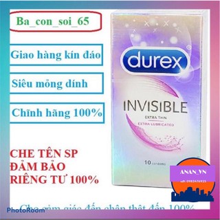 Hộp bao cao su durex invisible @freeship@ che tên khi giao_hộp 10 cái!