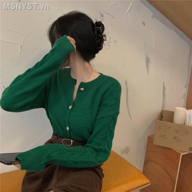 Áo Khoác Dệt Kim Dáng Rộng Ngắn Phong Cách Retro Hong Kong Thời Trang Mới 2023