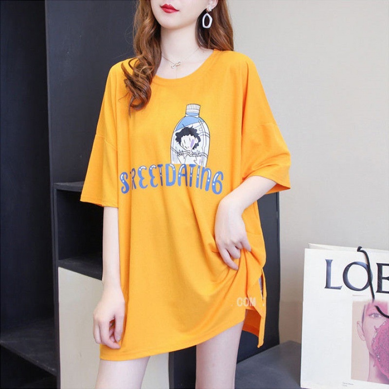 Áo thun nữ đẹp dáng dài from rộng chất cotton co dianx size đến 70 kg | BigBuy360 - bigbuy360.vn