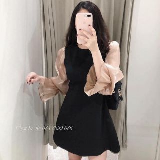 Đầm xuông chữ A tay bồng