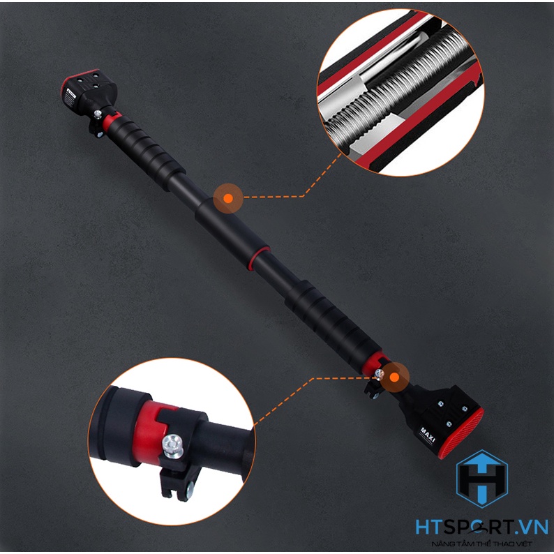 Xà Đơn Treo Tường, Thanh Xà Đơn Gắn Cửa Có Chốt Chống Xoay Tùy Chỉnh 72 - 140cm Cao Cấp, Dụng Cụ Tập Gym Thể Dục Tại Nhà