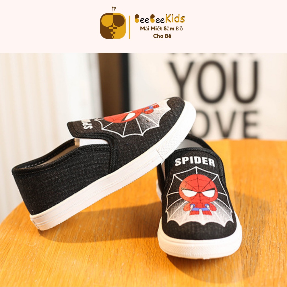 Giày Lười Bé Trai Siêu Nhân Nhện Spider Man Chống Trượt Cho Bé Từ 2-8 Tuổi BEEBEEKIDS