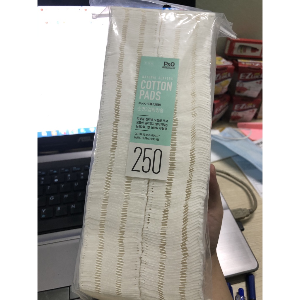 BÔNG TẨY TRANG LOC&amp;LOCK NATURAL COTTON P-1435 [100M] P1433[120M] P-1434 [250M]