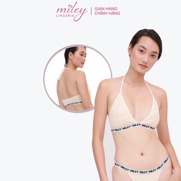 Áo Ngực Thể Thao Nữ Không Gọng Cổ Chữ V Melange Active Miley Lingerie Màu Trắng Kem BRM14012