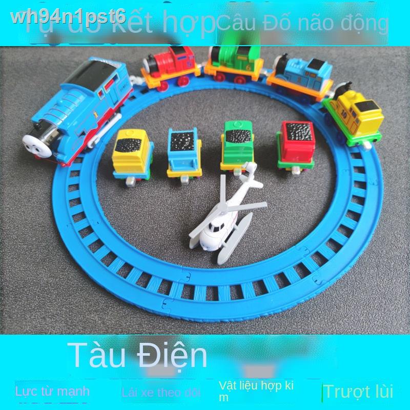 ☬ ❃ ✥◇✳Đồ chơi hợp kim tàu ​​hỏa Thomas Bộ đường ray kéo ngược từ tính cho trẻ em Mô hình cậu bé 3-6 tuổi