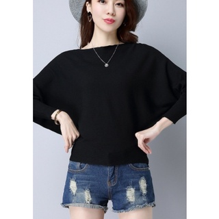 Áo kiểu nữ cánh dơi màu đen k144