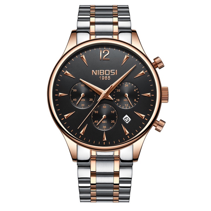 Đồng hồ nam chronograph dây thép không rỉ Nibosi cao cấp AS3031 (Nhiều màu lựa chọn)