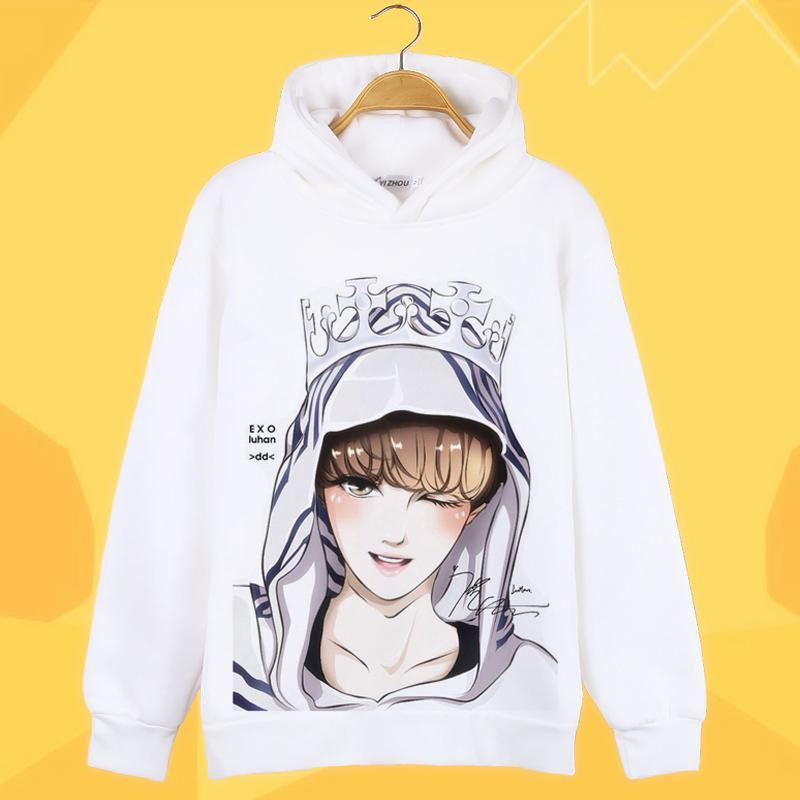 Áo Hoodie Lông Cừu Phong Cách Nhóm Nhạc Exo