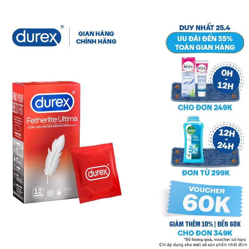 Bao cao su Durex Fetherlite Ultima 12 bao