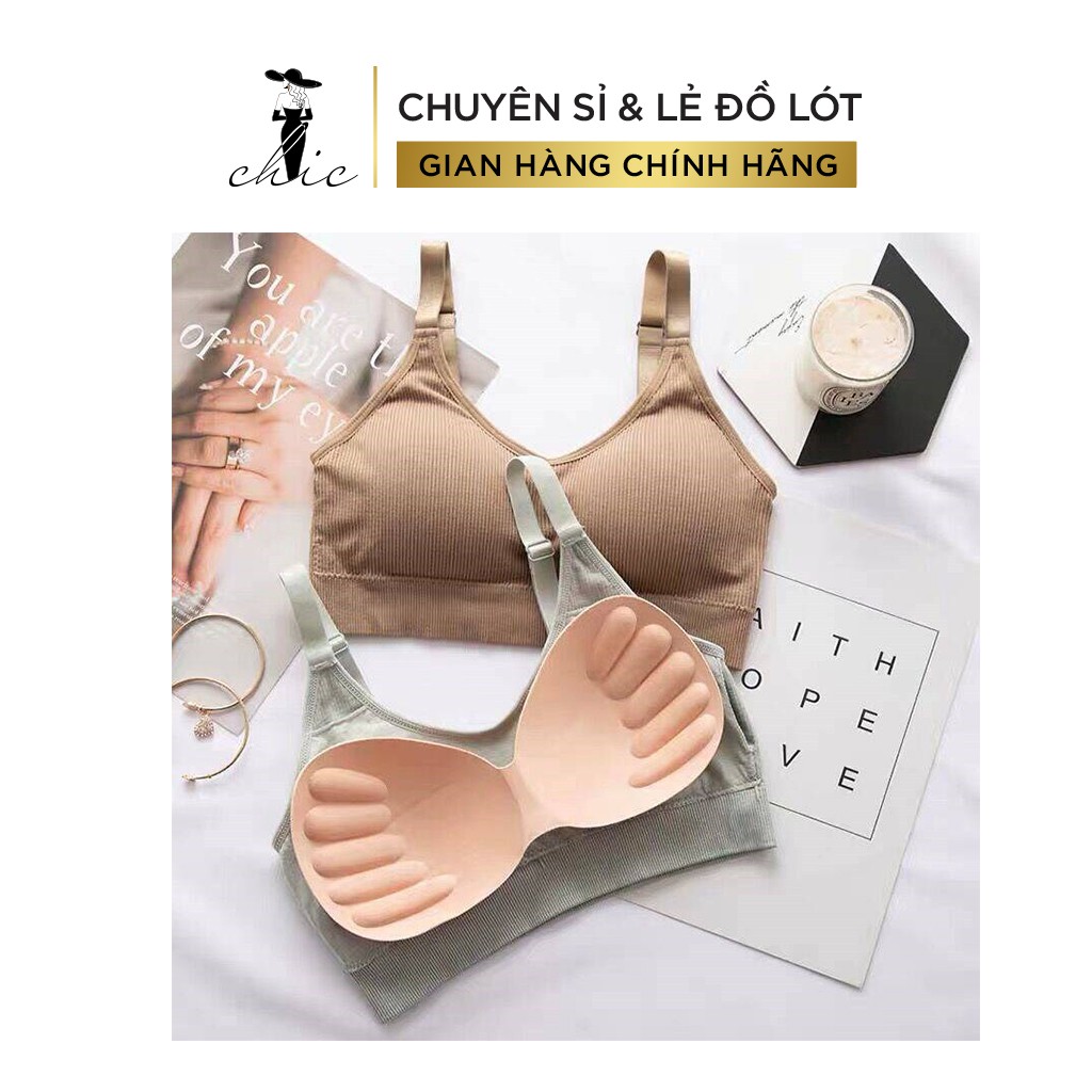 Áo Ngực CBTBRA01 Áo Bra Tập Gym VNXK Kiểu Dáng Thể Thao Chất Liệu Cotton Bề Mặt Gân Tăm 2 Dây Mặc Thoải Mái(SIZE 40-65KG