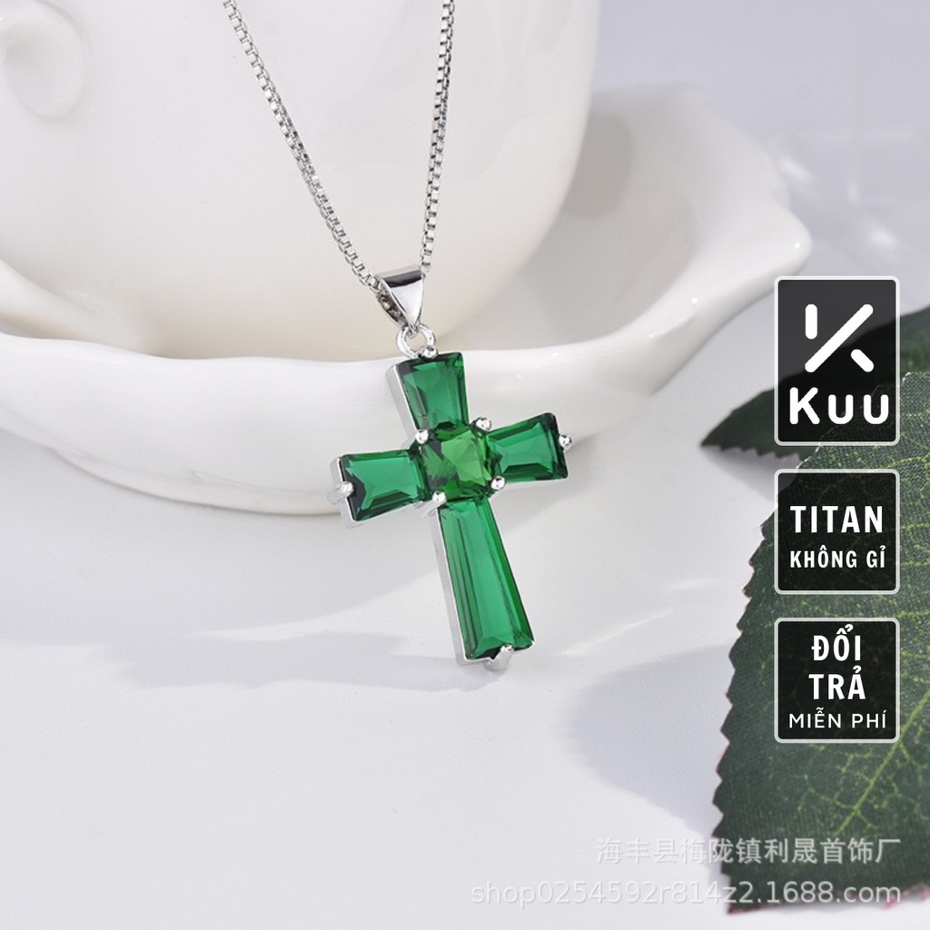 Vòng cổ nam nữ unisex dây chuyền Kuu Studio màu bạc Titan đẹp phụ kiện thời trang - Vòng cổ Meral
