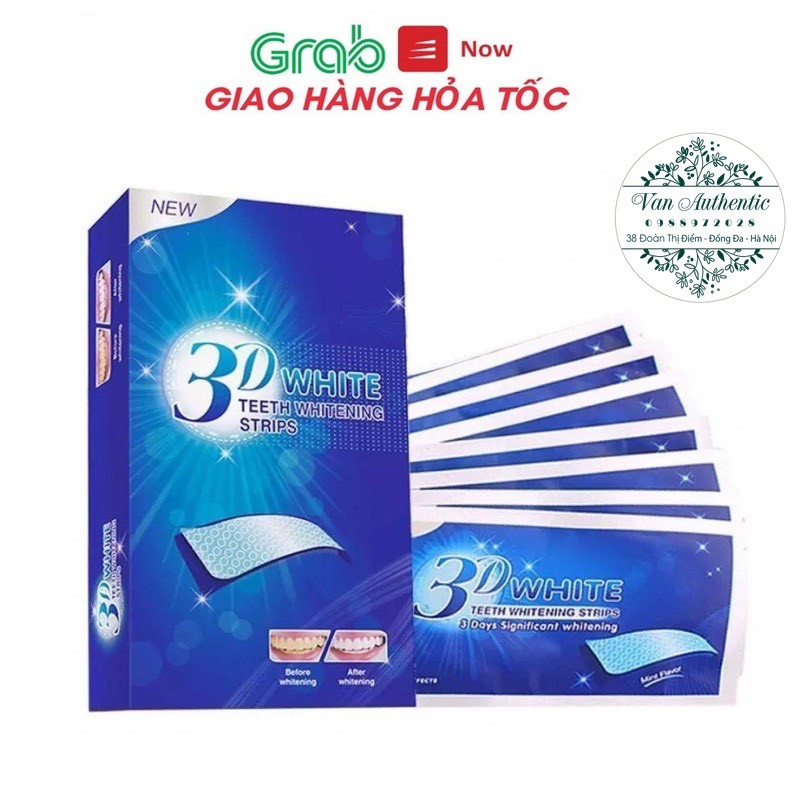 Miếng dán 3D white teeth whitening strips làm trắng răng an toàn và chất lượng