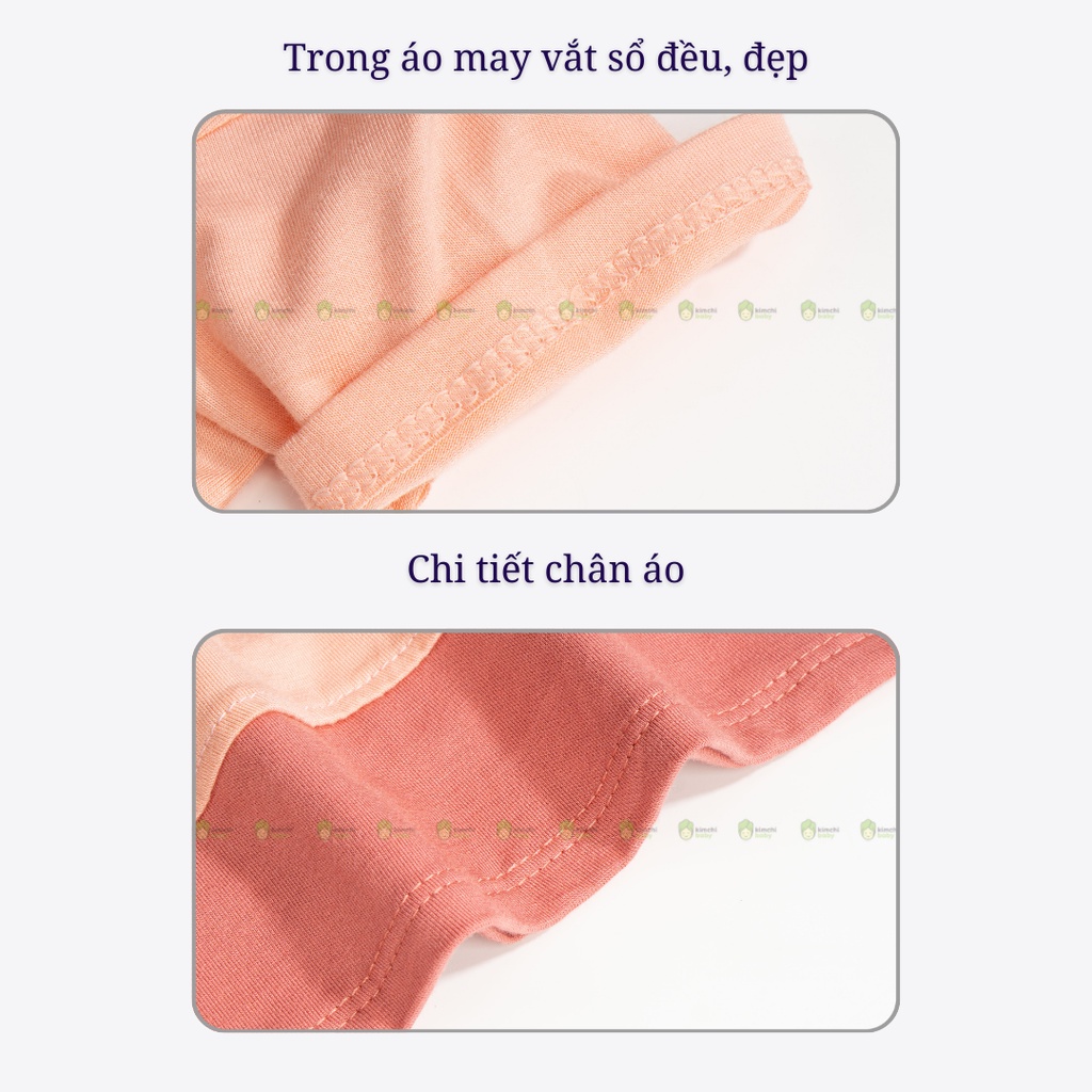 Bộ Cộc Tay Cho Bé Trai, Bé Gái MIMONRI Vải Thun Lạnh  Voi Hồng Vịt Vàng Phối Viền, Bộ Quần Áo Trẻ Em Mặc Nhà KW2205