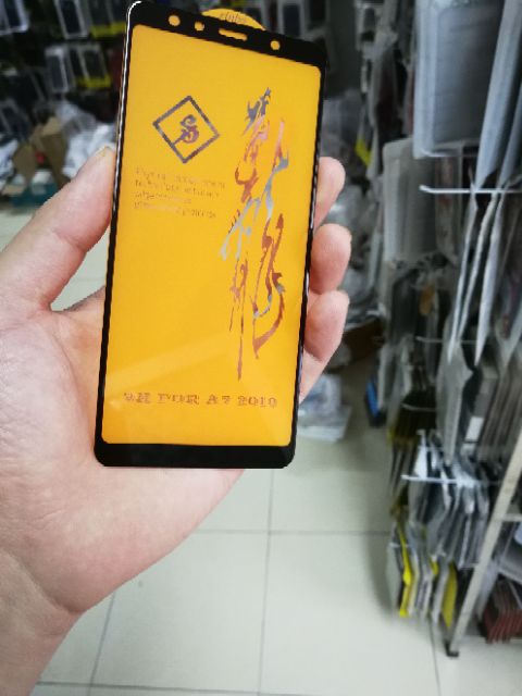 Cường lực Samsung A7 2018 6D Full Màn Full keo ôm viền siêu đẹp(tặng keo mép giấy lấy bụi)