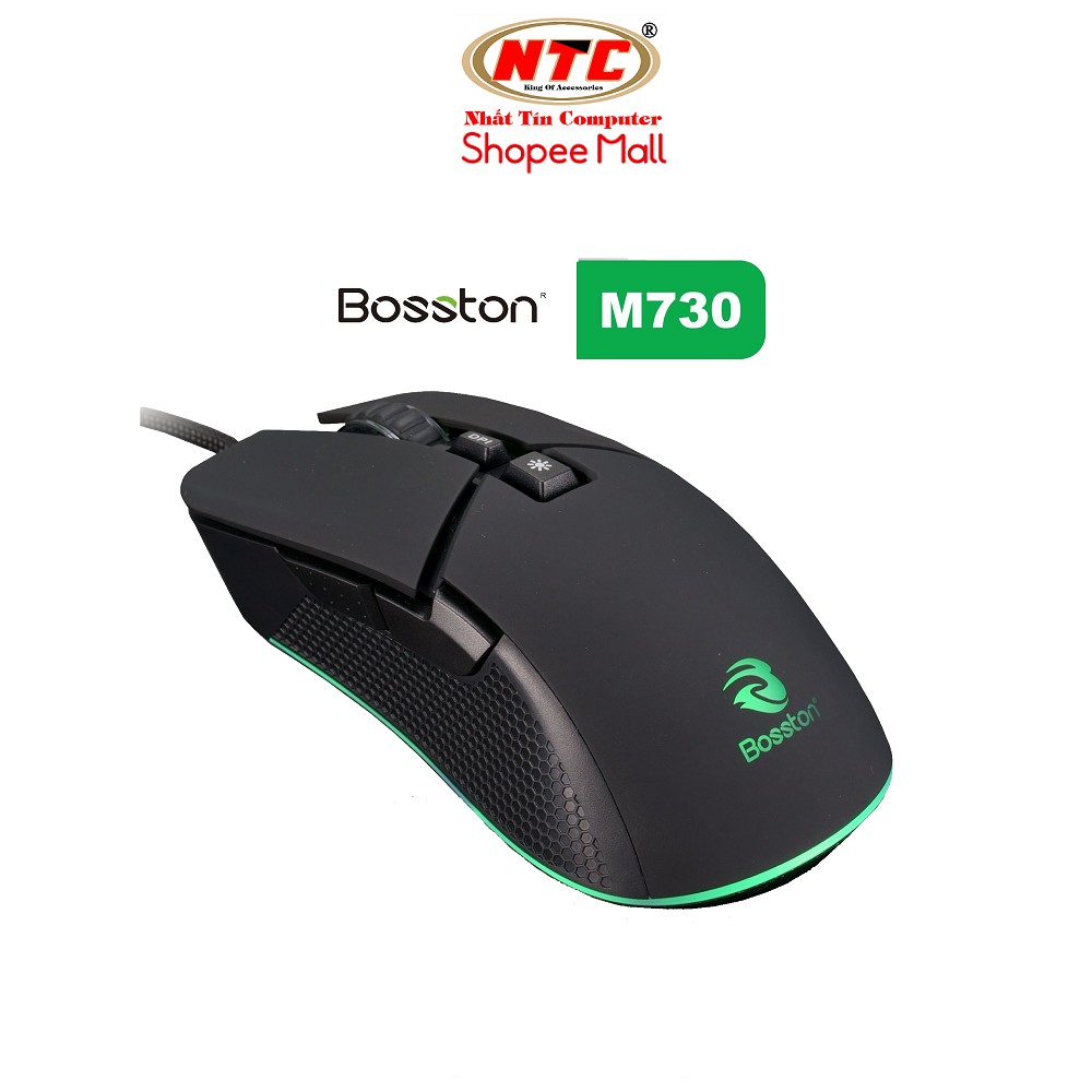 Chuột Gaming 7D Bosston M730 DPI 3200 - Led cực đẹp (Đen) - Hãng phân phối chính thức