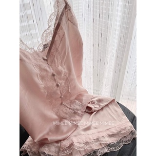 Pijama Bộ ngủ lụa ren 2 dây mimee