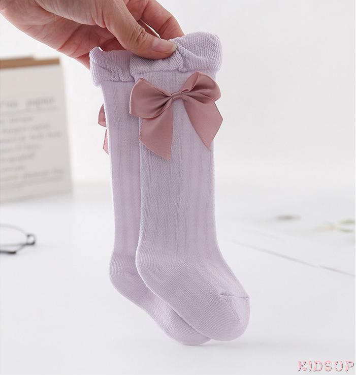Vớ Dài Màu Trơn Thoáng Khí Cho Bé Gái