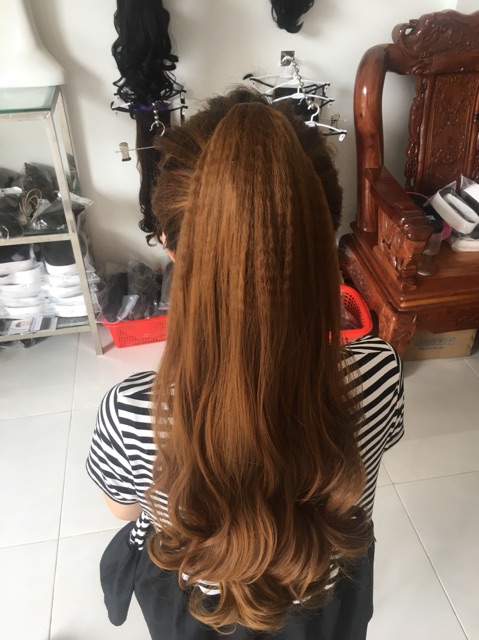 Tóc giả ngoặm ❤️FREESHIP❤️Tóc ngoặm xoăn đuôi bấm phồng chân tóc - n49
