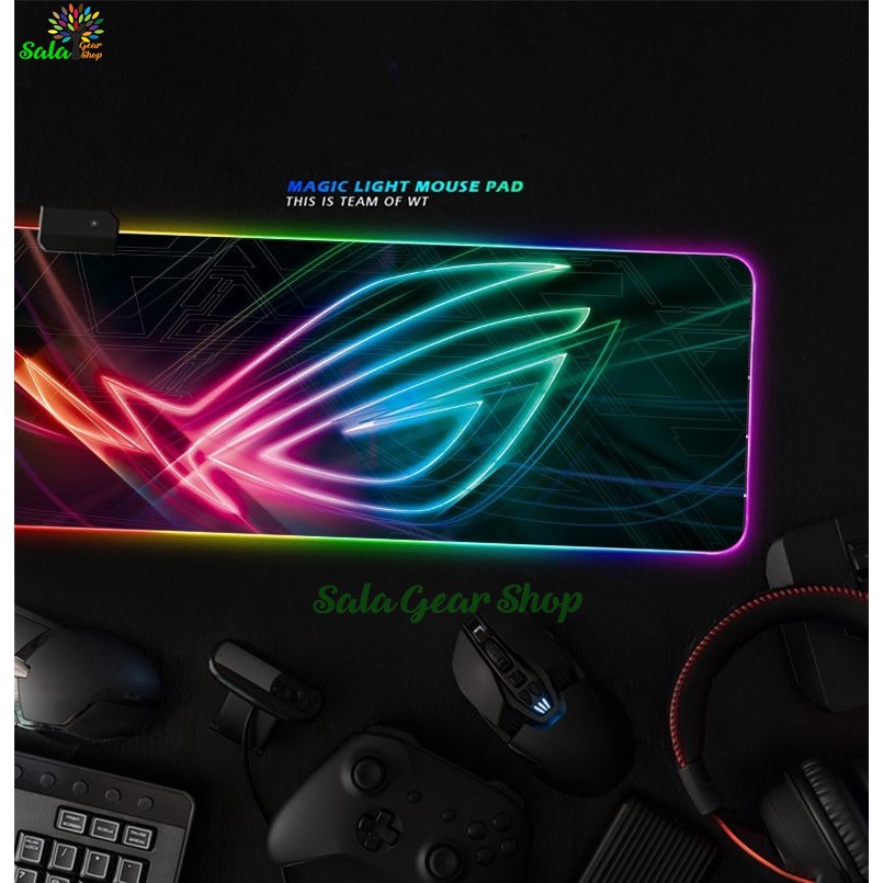 Miếng lót chuột led RGB in Logo ROG (Repulic Of Gamer) , Size 800x300x4mm