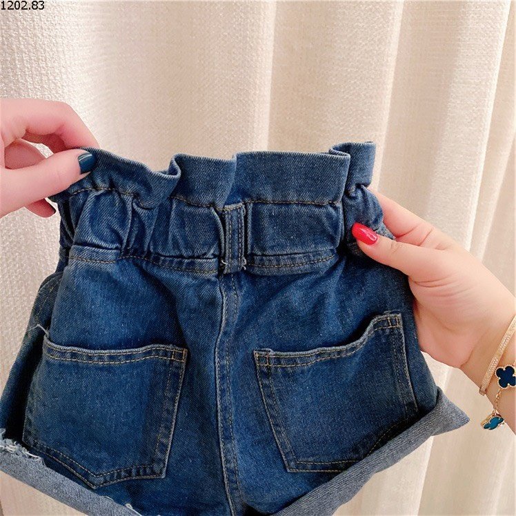 Quần short jean denim cho bé gái phong cách Hàn Quốc cực xinh hàng Quảng Châu chất đẹp loại 1