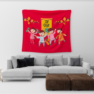 Vải treo tường Decor NGÀY TẾT 2021 phòng hot hit(150x130cm)