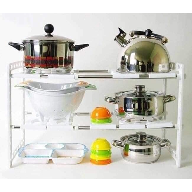 Kệ đựng đồ gầm bếp, kệ để xoong nồi tiện dụng, kệ để dưới bếp gas