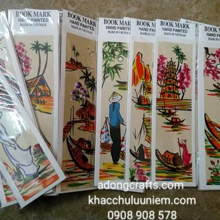 Bookmark vải lụa và giấy vẽ cảnh