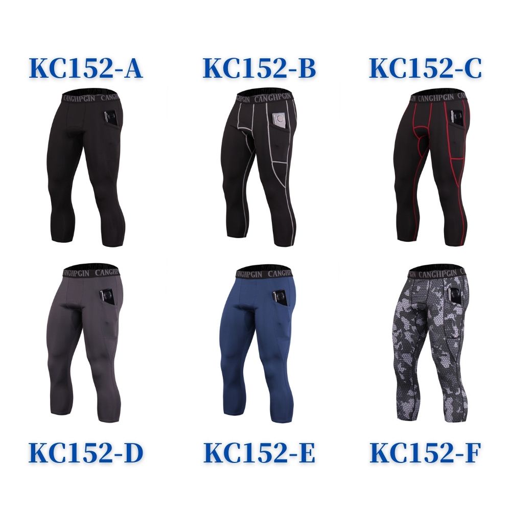 Quần dài thể thao dáng ôm vải co giãn tốt thiết kế cá tính cho nam