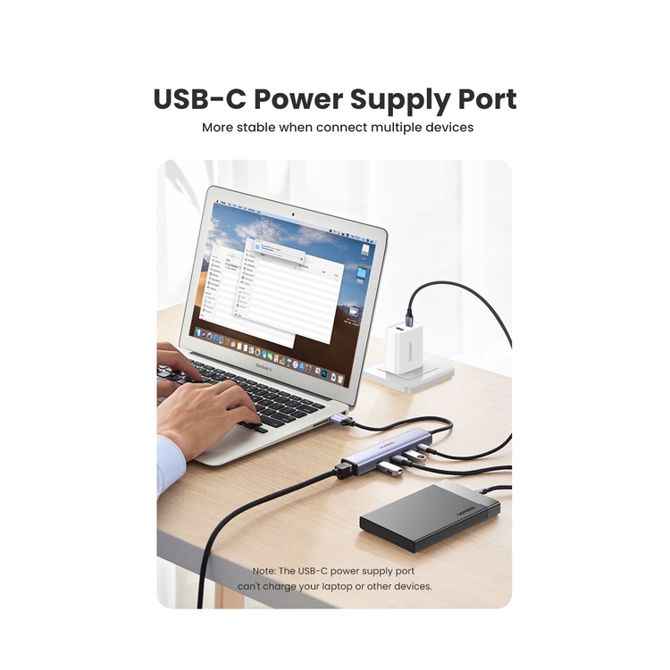 Cáp Chuyển Hub USB3.0 Ra 3 Cổng Usb 3.0 Kèm Cổng Mạng LAN 10/100/1000 Mbps UGREEN 20915