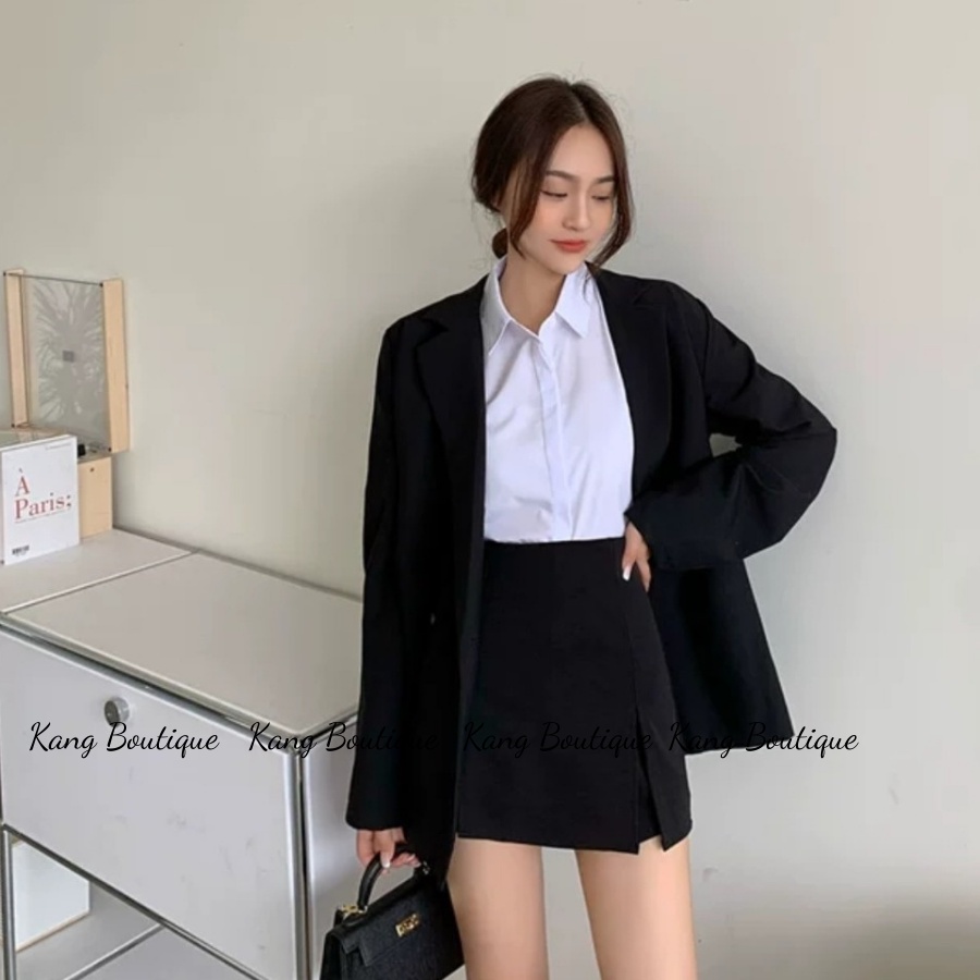 Áo Sơ Mi Trắng Nữ Kiểu Form Rộng Tay Ngắn Công Sở Kang Boutique MÃ SM009