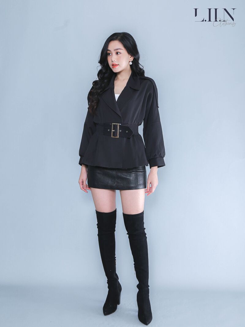 Áo vest nữ cao cấp LIIN CLOTHING màu đen, kiểu dáng Hàn Quốc, thanh lịch, sang trọng, hiện đại V5241 | BigBuy360 - bigbuy360.vn