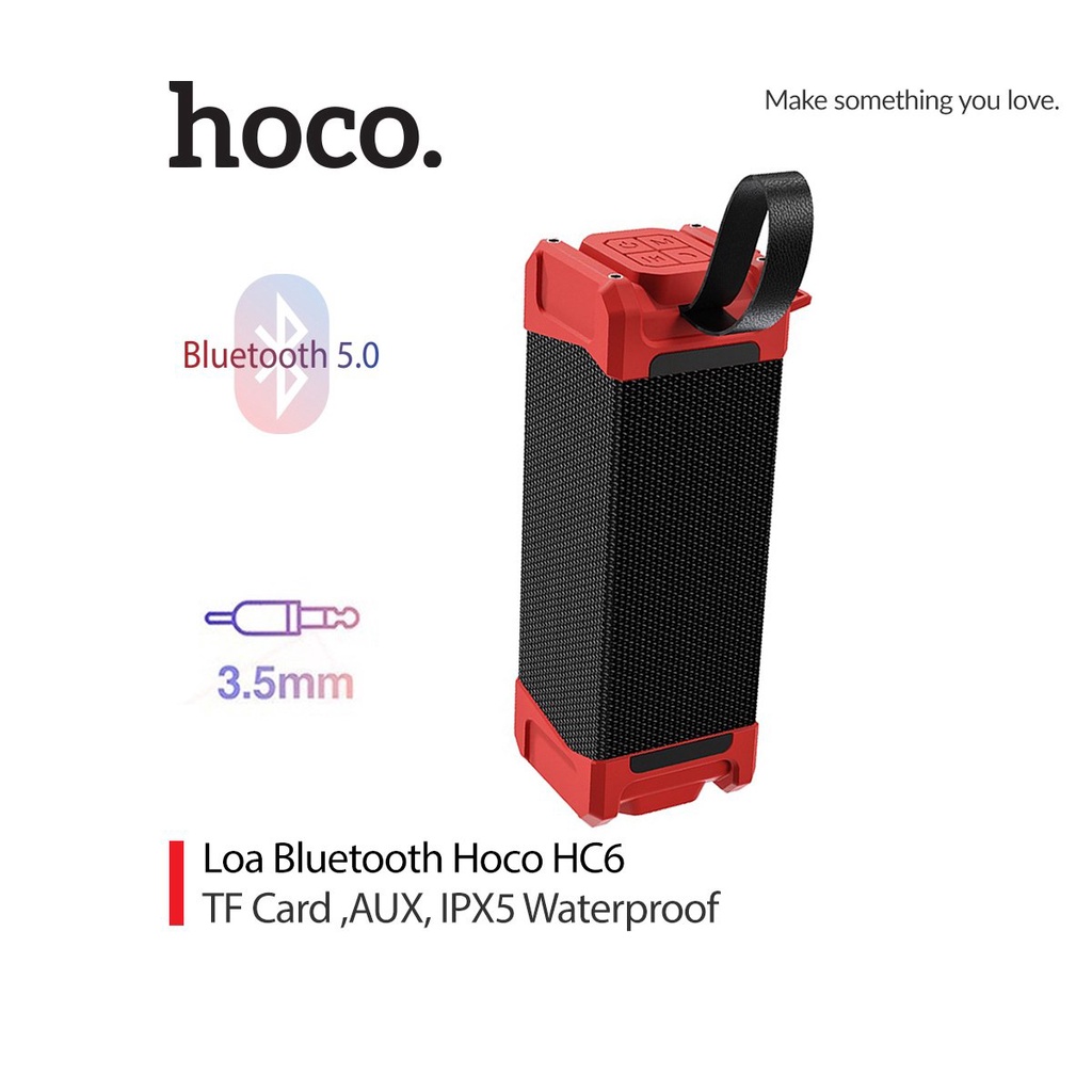 Loa thể thao Bluetooth V5.0 Hoco HC6 chống nước dung lượng pin 4000mAh hỗ trợ FM, thẻ TF, AUX