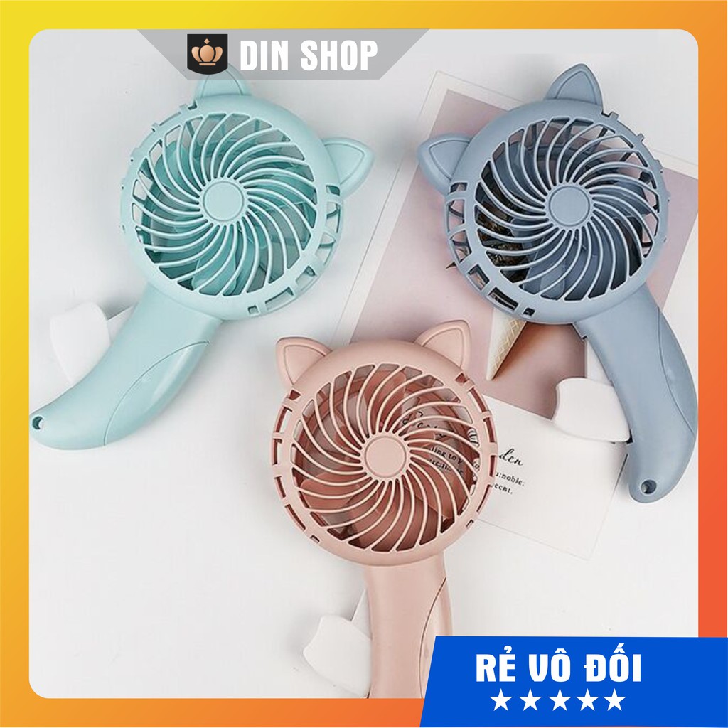 Quạt mini cầm tay ☀️GIÁ SẬP SÀN☀️ Quạt cầm tay mini chạy cơ Cute Fan tai mèo nhiều màu sắc dễ thương | BigBuy360 - bigbuy360.vn