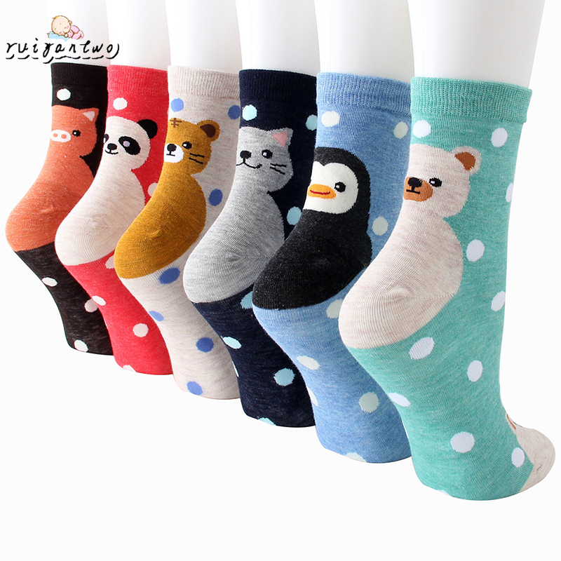Vớ Cotton Họa Tiết Hoạt Hình Dễ Thương Dành Cho Nữ