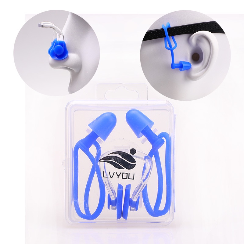 Kẹp Mũi Và Bịt Tai Bằng Silicone Chống Thấm Nước Tiện Dụng Khi Đi Bơi