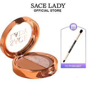 Bảng phấn trang điểm mắt SACE LADY hai màu sắc kết hợp 4g có cọ trang điểm