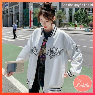 Áo Khoác Dù Hai Lớp Unisex, Áo Khoác Bomber Form Rộng 2 Màu Trắng Đen 28 Nam Nữ Ulzzang, Labibi