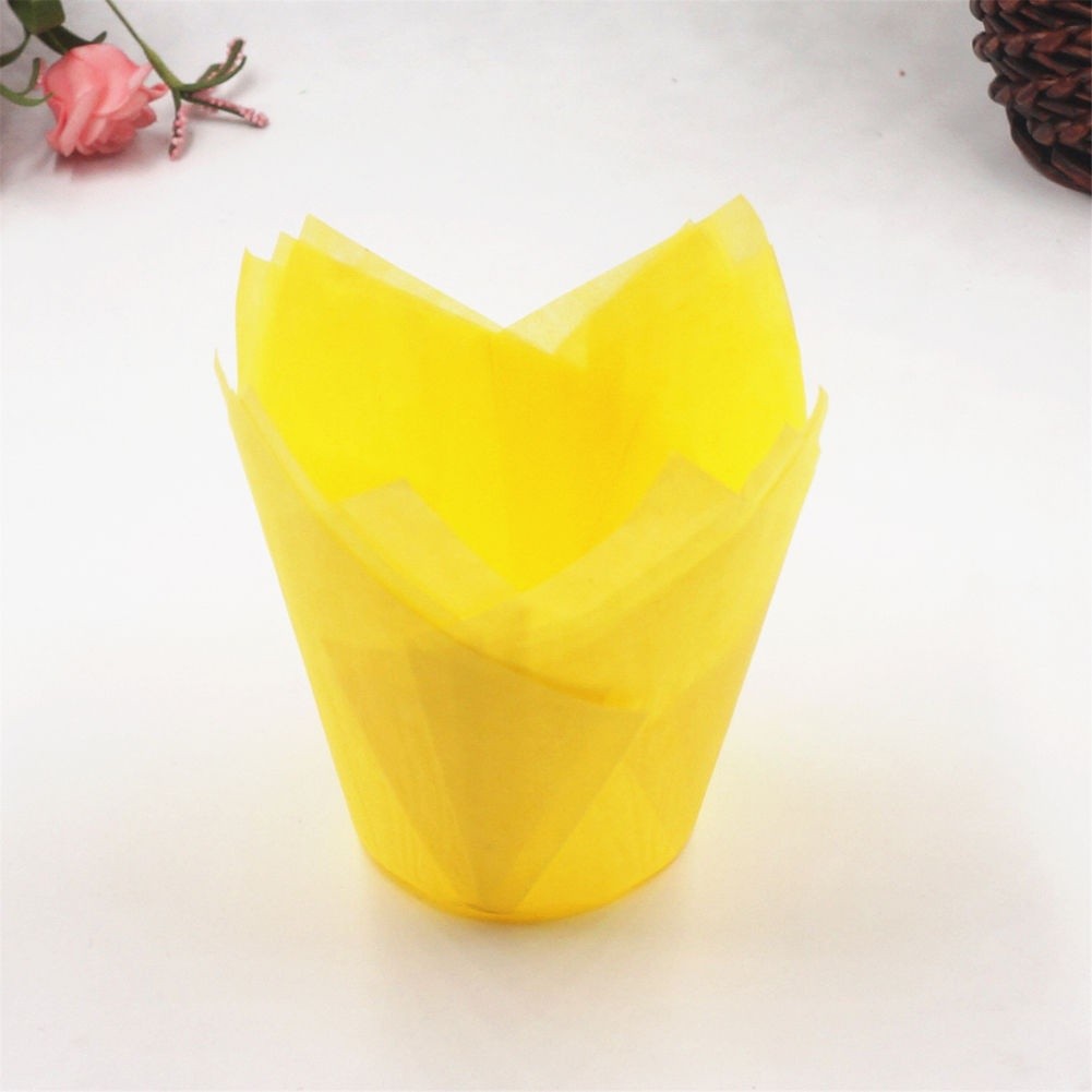 25Pcs Multi-Color Tulip Cake Muffin Chocolate Cupcake Bakeware Baking Cup Mold