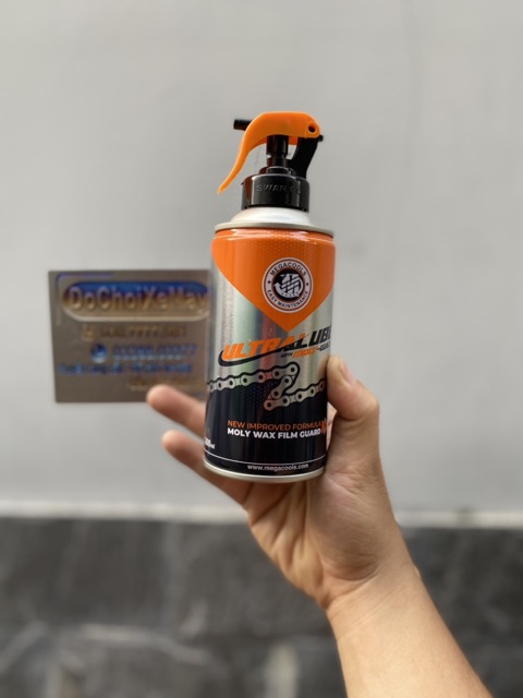 Dưỡng sên MEGACOOLS Ultra Lube Moly Wax Chainlube 300ml  siêu đặc, trong suốt cho mọi loại sên xe . DoChoiXeMay