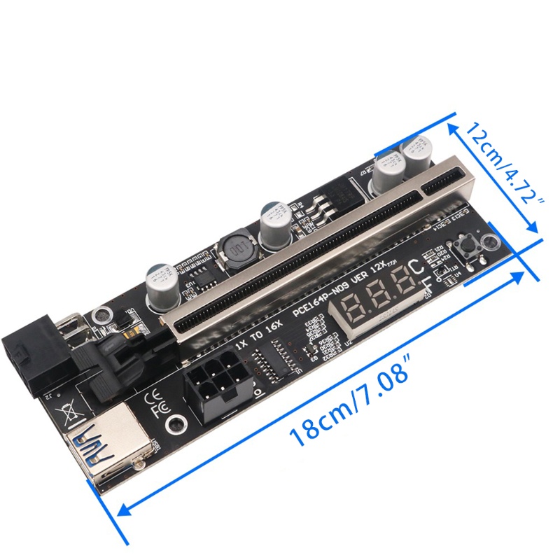 Thẻ Chuyển Đổi Pci-E Pcie 1x X16 Usb 3.0 6pin Cho Gpu Mining
