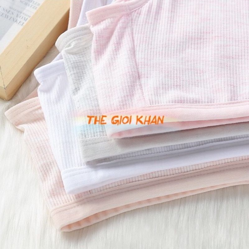 Áo Lá Bé Gái Không Đệm Không Gọng［ LOẠI ĐẸP COTTON - CÓ TÚI ĐỰNG RIÊNG］ áo lá học sinh 2 dây siêu thoáng