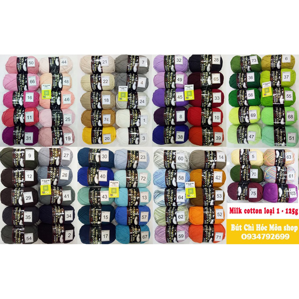 Len 41 tới số 60 Milk cotton giá 41k/ cuộn