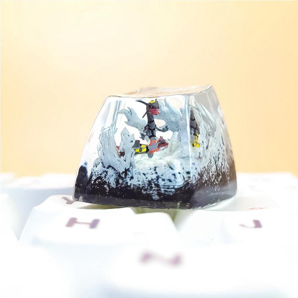 Nút bàn phím Pokemon, nút bàn phím Shiny Rayquaza , Bàn phím nhân vật hoạt hình - Rayquaza keycap,POKÉMON Artisan Keycap