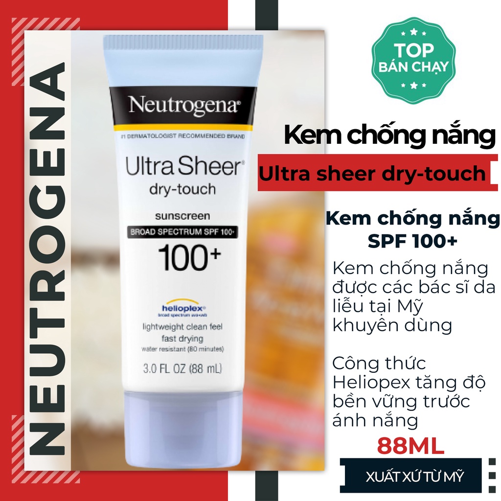 Kem chống nắng Neutrogena Ultra Sheer Dry Touch SPF 100 (88ml)