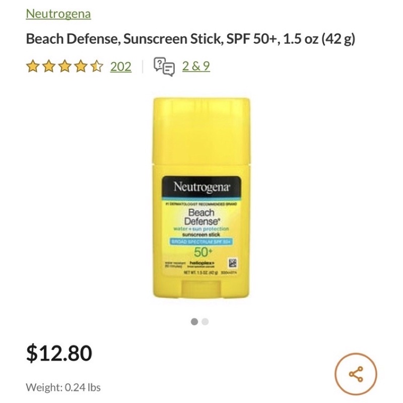 Kem chống nắng dạng thỏi lăn Neutrogena SPF50+ 42g